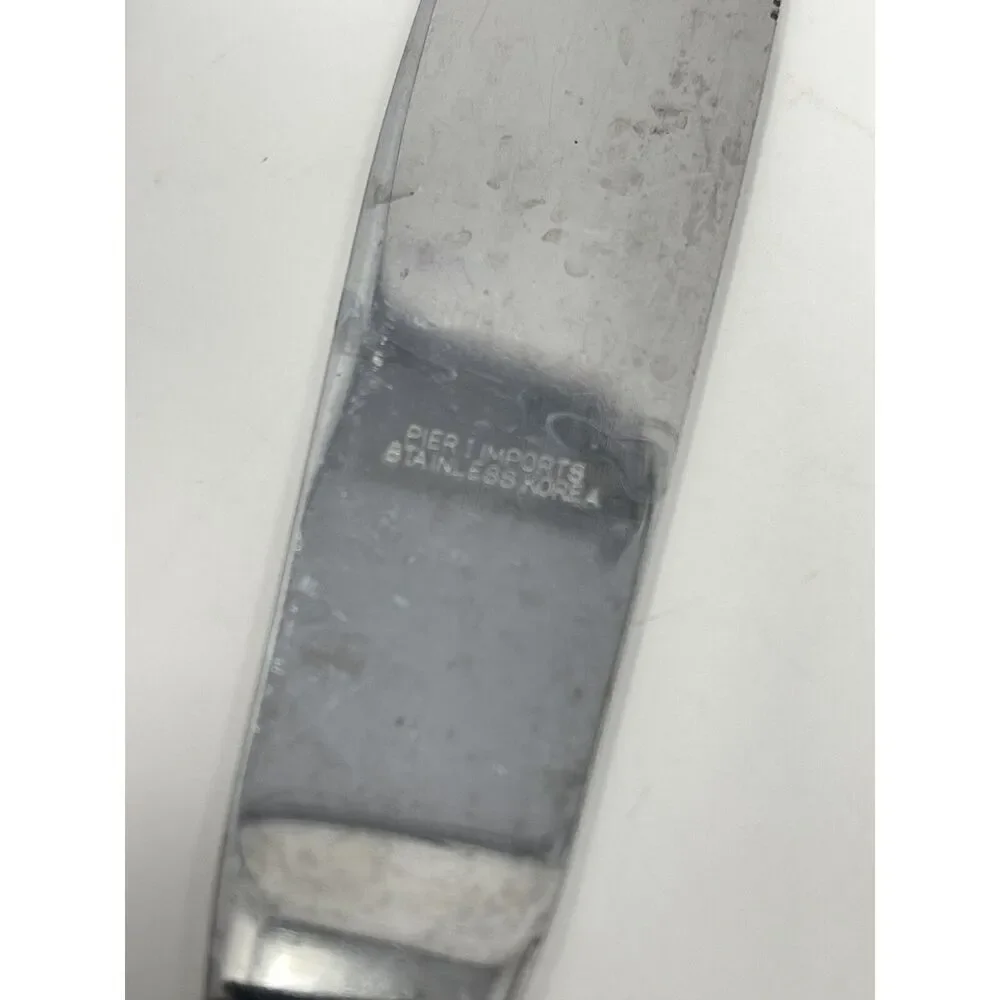 Pier 1 Imports Pll1 Dinner Modern Solid Knives Stainless Hammered 9.25” Set Of 4